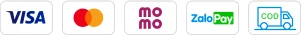 Thanh toán Visa, Mastercard, MoMo, ZaloPay và COD